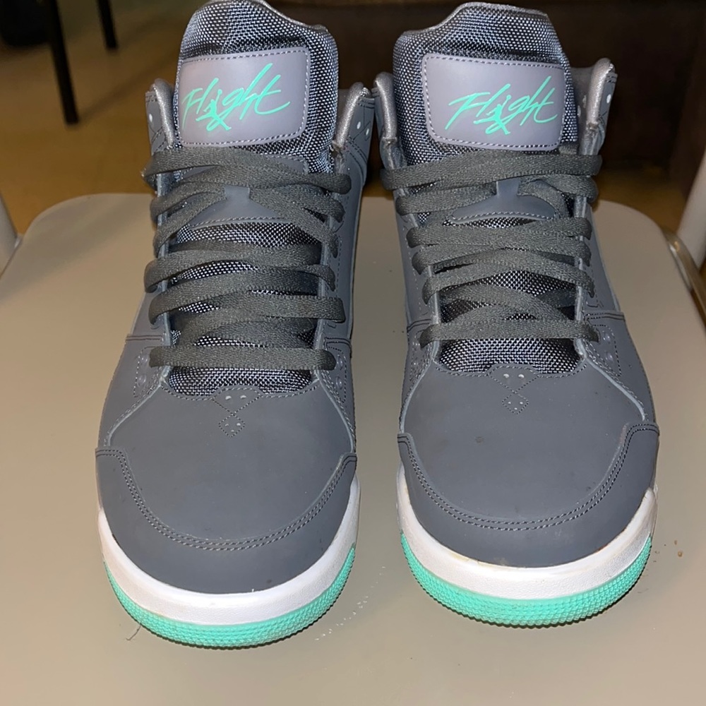 Grey and teal green Jordan retro 3
